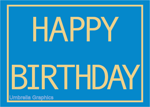 Blue and Gold Lettering Birthday Card Design By Susan Tang