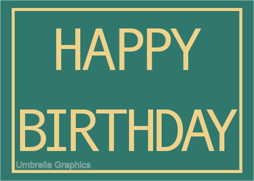 Green and Gold Lettering Birthday Card Design By Susan Tang
