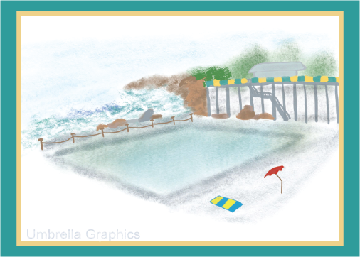 Ocean Pool Card Design by Susan Tang
