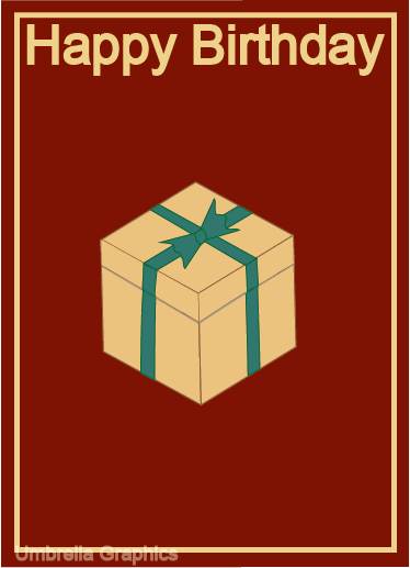 Red and Gold Present Birthday Card Design By Susan Tang