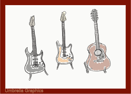 Three Guitars Card Design by Susan Tang